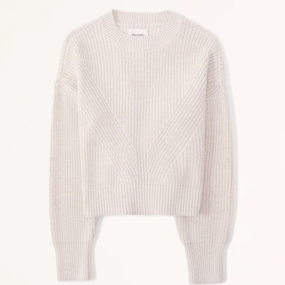 Abercrombie Wedge Crew Sweater in Cream - Picture 1 of 7